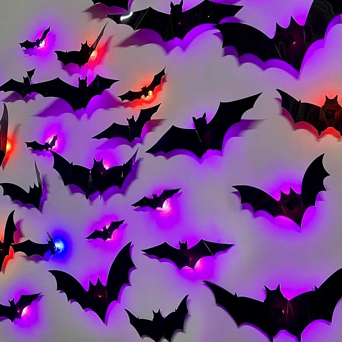 Spooktacular Glow3D™ LED Halloween Bat Wall Decals
