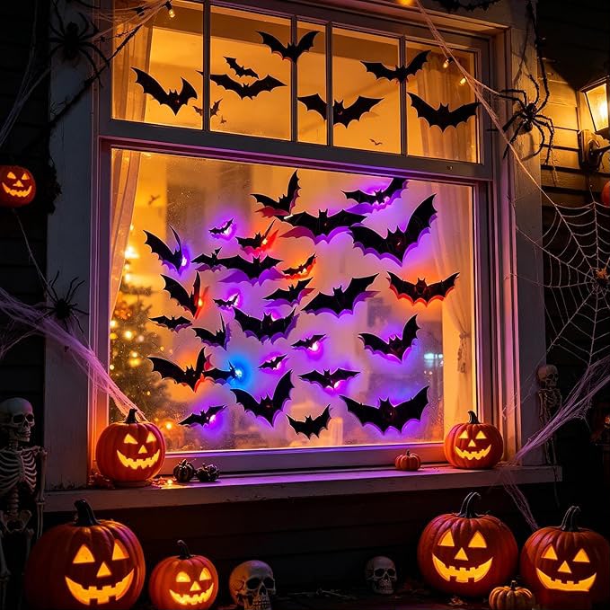 Spooktacular Glow3D™ LED Halloween Bat Wall Decals