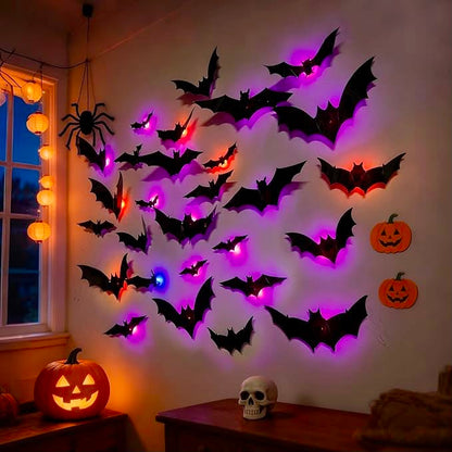 Spooktacular Glow3D™ LED Halloween Bat Wall Decals