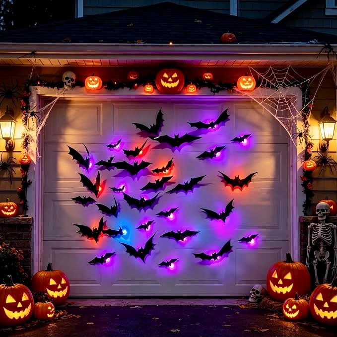 Spooktacular Glow3D™ LED Halloween Bat Wall Decals